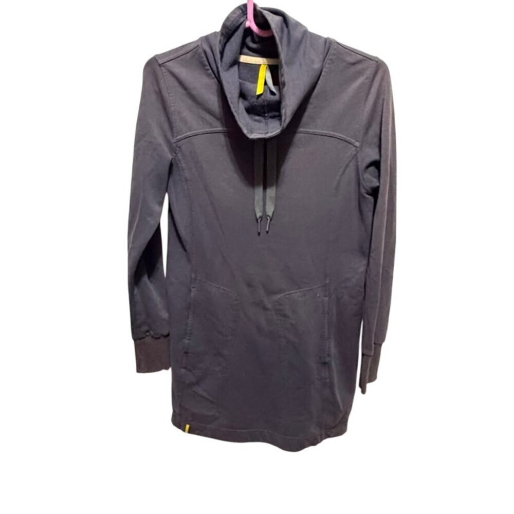 Lole Calm Me Sweatshirt Dress Womens S Cowl Tunic Gray Organic Cotton Athleisure